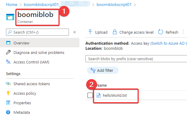 Azure Blob Container with File