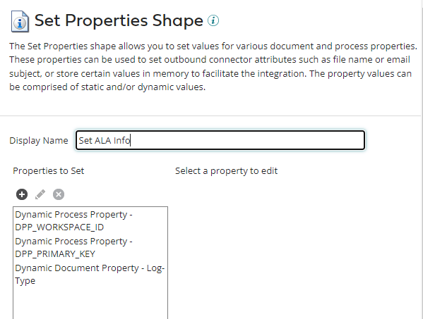 Set Property Shape Configuration