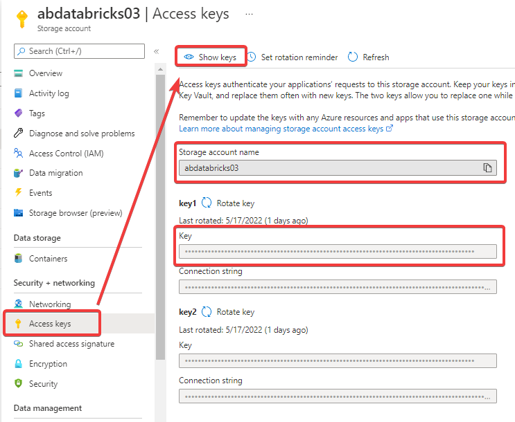 Azure Access Key