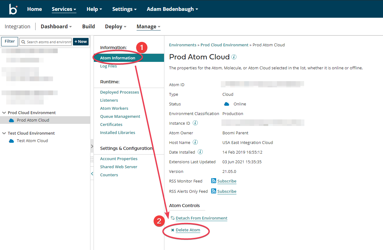 Delete Cloud Atom