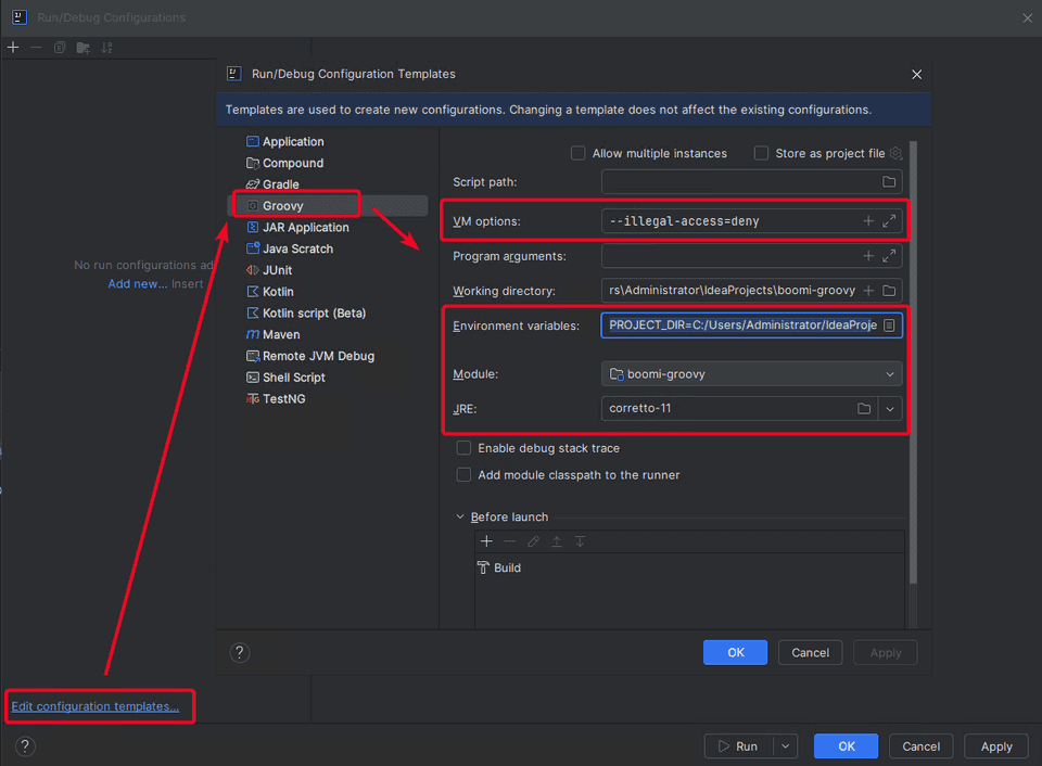 intellij run configuration