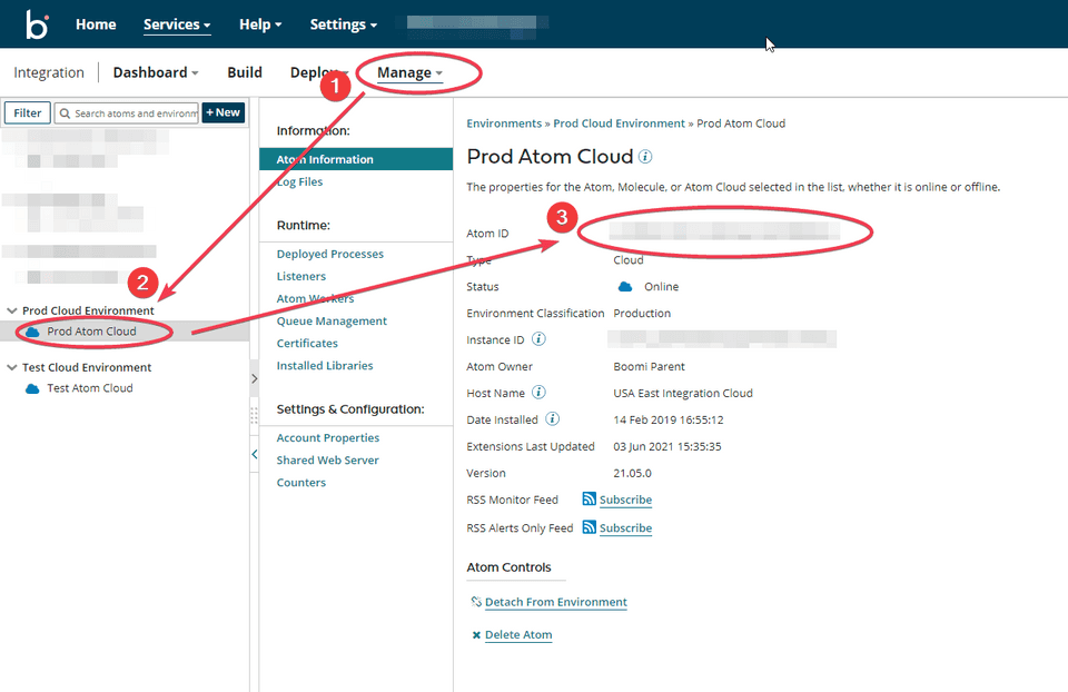 Locate Atom Id